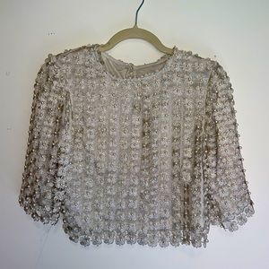 Tan / cream / ivory and pearl top . Bridal top - VICI